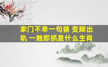 家门不幸一句猜 变脚出轨 一触即抓是什么生肖